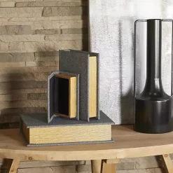 Outlet Dark Linen Book Boxes, Set of 3 Baskets & Boxes