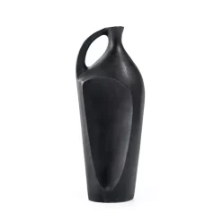 Hot Dark Metal Jug Vase, 14 in. Vases