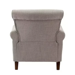 Kirklands Home Accent Chairs|Dark Miriam Nailhead Trim Armchair Gray