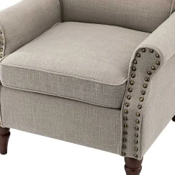 Kirklands Home Accent Chairs|Dark Miriam Nailhead Trim Armchair Gray