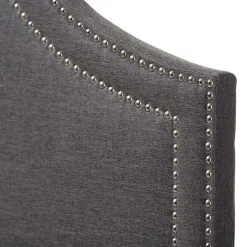 Kirklands Home Beds & Headboards|Dark Scalloped Corner Queen Headboard Gray