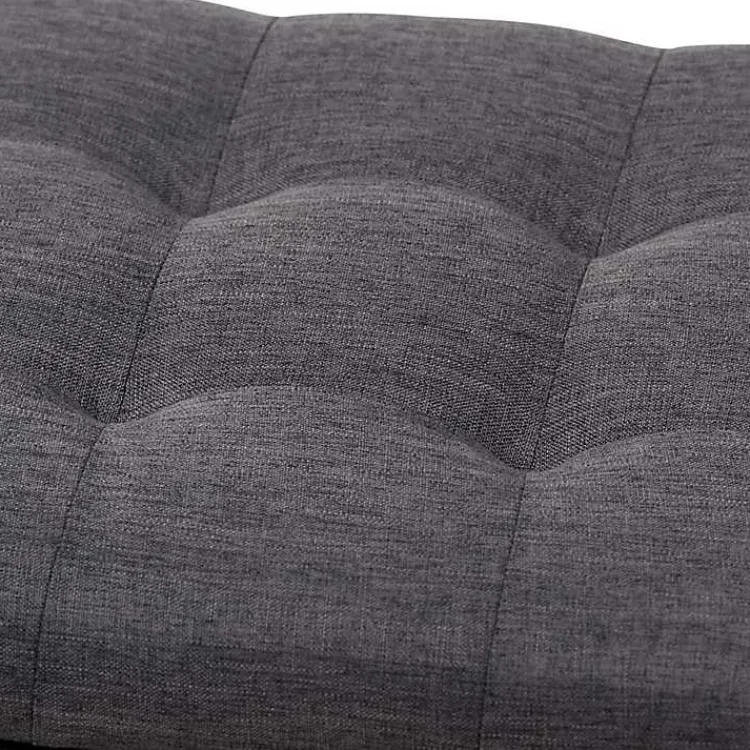 Kirklands Home Entryway Furniture|Dark Tufted Contemporary Storage Bench Gray