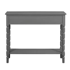Kirklands Home Console Tables|Dark Wood 2-Drawer Barrett Console Table Gray