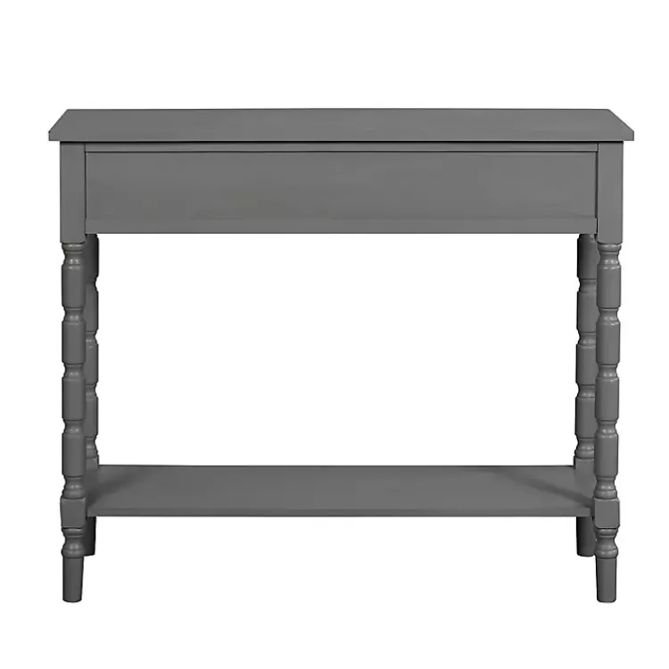 Kirklands Home Console Tables|Dark Wood 2-Drawer Barrett Console Table Gray