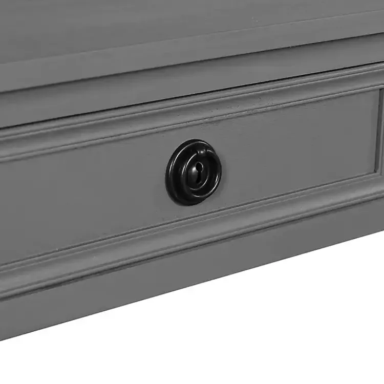 Kirklands Home Console Tables|Dark Wood 2-Drawer Barrett Console Table Gray