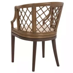Kirklands Home Accent Chairs|Dark Rattan Curved Back Carlotta Accent Chair Brown