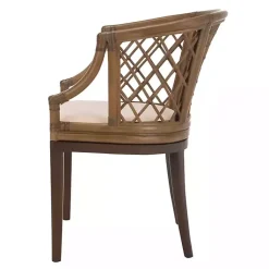 Kirklands Home Accent Chairs|Dark Rattan Curved Back Carlotta Accent Chair Brown