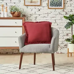 Sale Dark Woven Fringe Edge Pillow Pillows