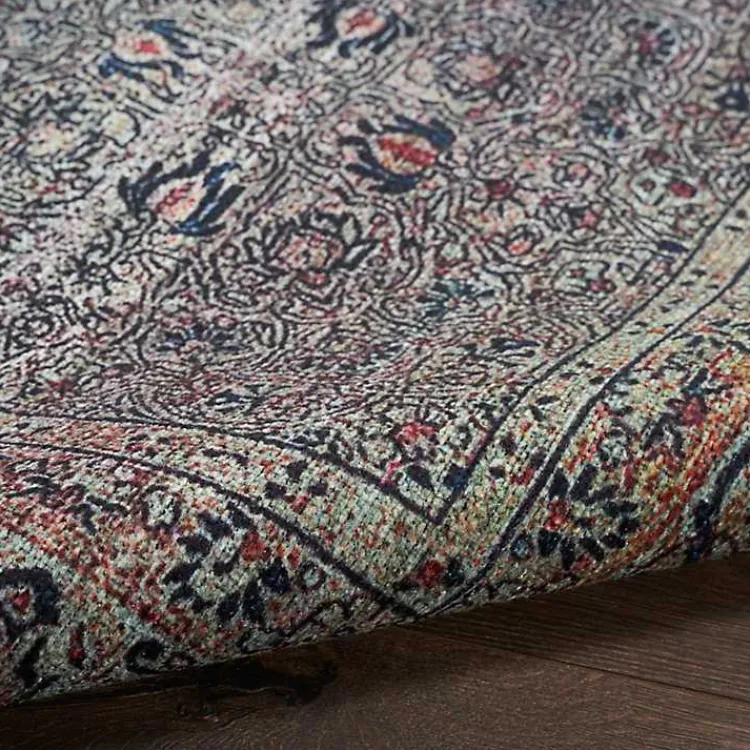 Kirklands Home Area Rugs|Dark Vintage Floral Washable Area Rug, 5x7 Gray