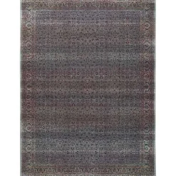 Kirklands Home Area Rugs|Dark Vintage Floral Washable Area Rug, 7x9 Gray