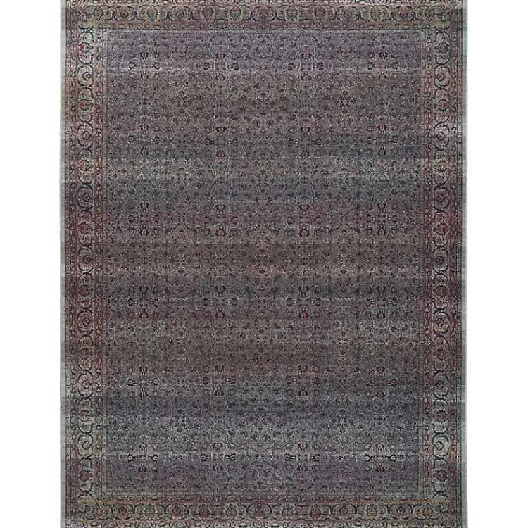 Kirklands Home Area Rugs|Dark Vintage Floral Washable Area Rug, 7x9 Gray