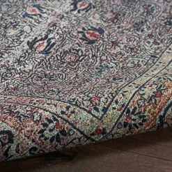 Kirklands Home Area Rugs|Dark Vintage Floral Washable Area Rug, 7x9 Gray