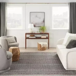 Kirklands Home Area Rugs|Dark Vintage Floral Washable Area Rug, 7x9 Gray