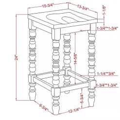 Kirklands Home Bar Stools & Counter Height Stools|Dark Walnut & White Wood Ema 2-pc. Counter Stools Brown