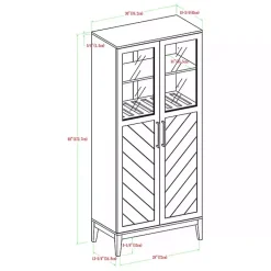 Kirklands Home Cabinets & Sideboards|Dark Walnut Chevron Wooden Storage Cabinet Brown