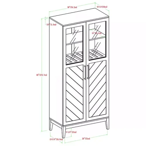 Kirklands Home Cabinets & Sideboards|Dark Walnut Chevron Wooden Storage Cabinet Brown