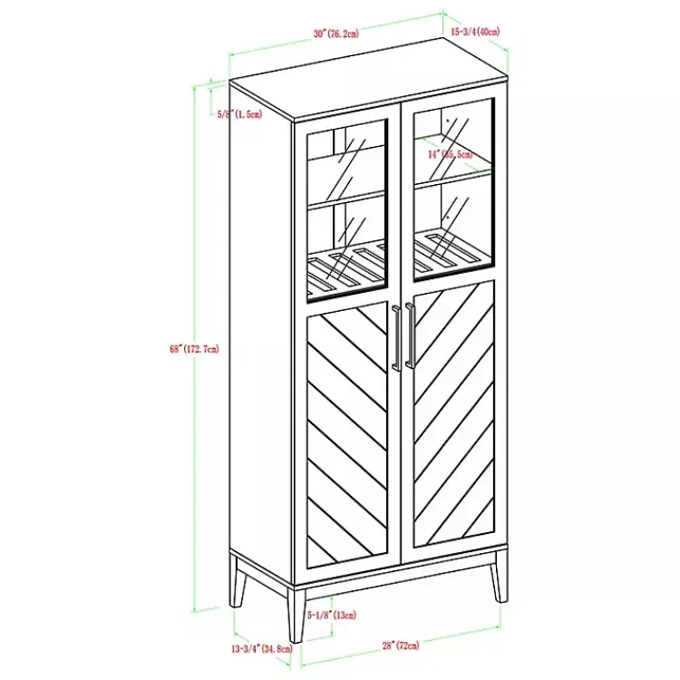 Kirklands Home Cabinets & Sideboards|Dark Walnut Chevron Wooden Storage Cabinet Brown