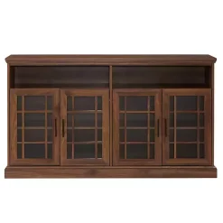 Kirklands Home Tv Stands & Media Consoles|Dark Walnut Glass Door Classic TV Stand Brown