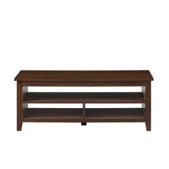 Kirklands Home Coffee Tables|Dark Walnut Grooved Side Panel Coffee Table Brown