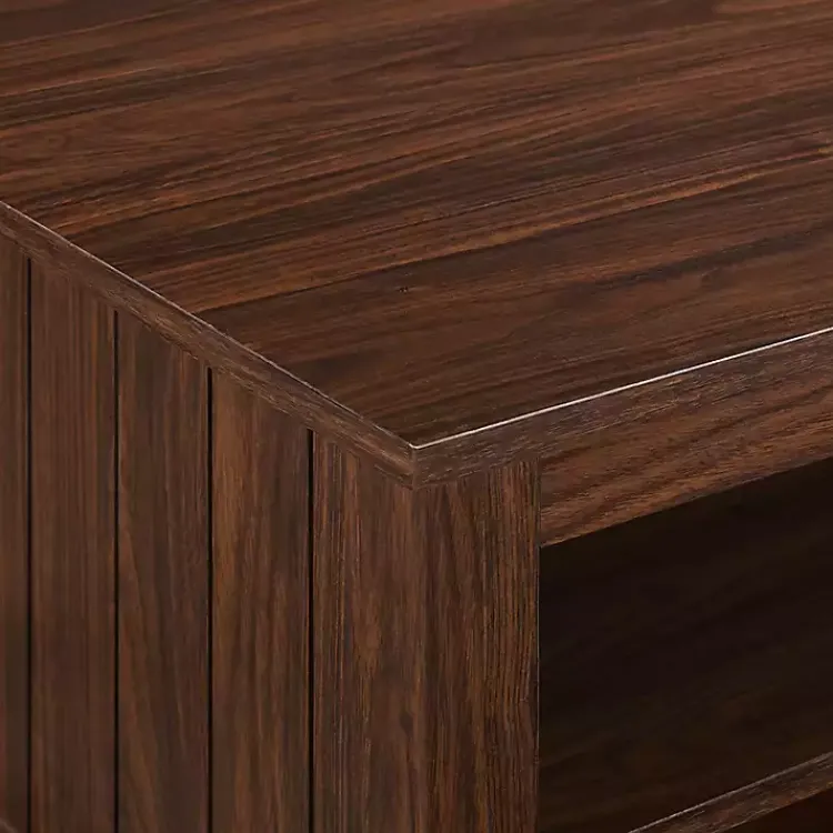 Kirklands Home Coffee Tables|Dark Walnut Grooved Side Panel Coffee Table Brown