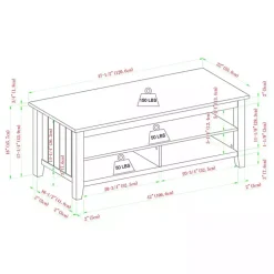 Kirklands Home Coffee Tables|Dark Walnut Grooved Side Panel Coffee Table Brown