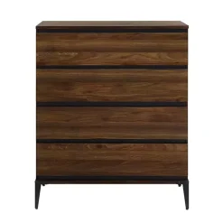 Kirklands Home Dressers & Chests|Dark Walnut Midcentury Four-Drawer Chest Brown