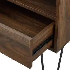 Kirklands Home Accent & End Tables|Dark Walnut Modern Farmhouse Side Table Brown