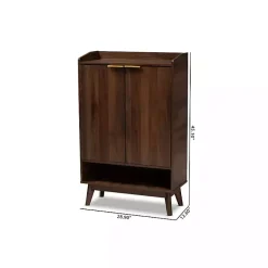 Kirklands Home Entryway Furniture|Dark Walnut 5-Shelf Wooden Shoe Cabinet Brown