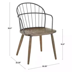 Kirklands Home Dining Chairs|Dark Walnut Wood Spindle Dining Chairs, Set of 2