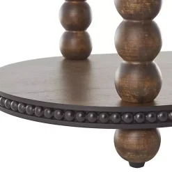 Kirklands Home Console Tables|Dark Wood Beaded Spindle Console Table Brown