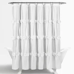 Kirklands Home Shower Curtains|Darla Floral Shower Curtain White