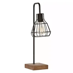 Kirklands Home Table Lamps|David Metal Shade Edison Task Lamp Brown