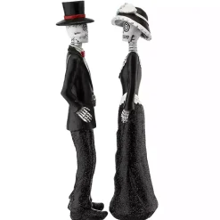 Day of the Dead Skeleton Couple Statues, Set of 2 Halloween