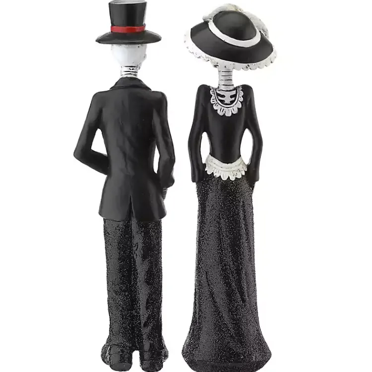 Day of the Dead Skeleton Couple Statues, Set of 2 Halloween