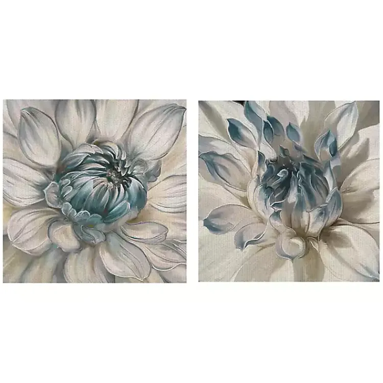 Kirklands Home Canvas Art|Daytime Blue Dahlia Canvas Art Prints, Set of 2