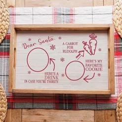Online Dear Santa Wooden Decorative Tray Christmas Decorations