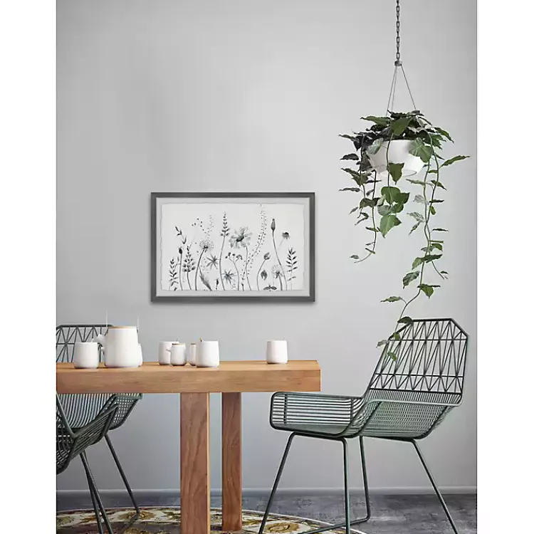 Kirklands Home Framed Art|Deckled Gray Flower Fields Framed Art Print