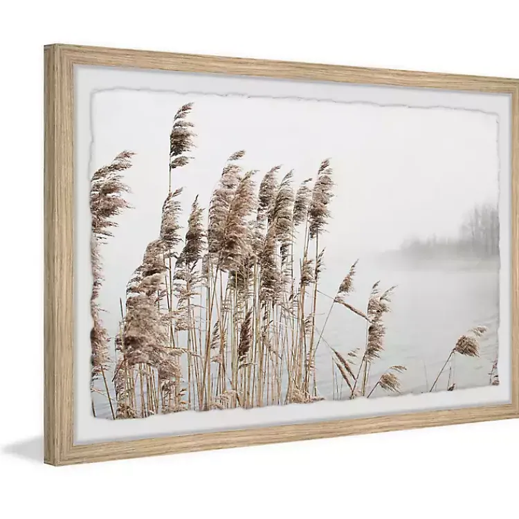 Kirklands Home Framed Art|Deckled Lakeside Grass Framed Art Print