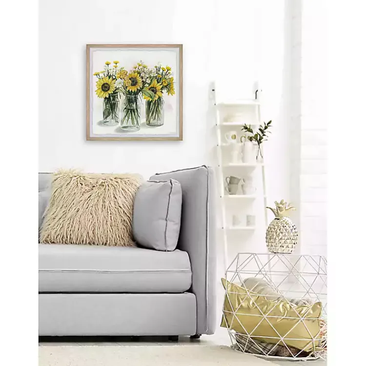 Kirklands Home Framed Art|Deckled Sunflower Trio Framed Art Print