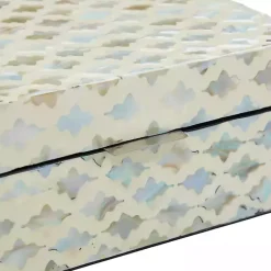 Clearance Decorative Mussel Shell Wood Boxes, Set of 2 Baskets & Boxes