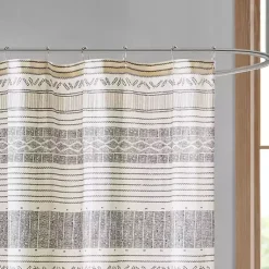 Kirklands Home Shower Curtains|Decorative Stripe Tassel Shower Curtain