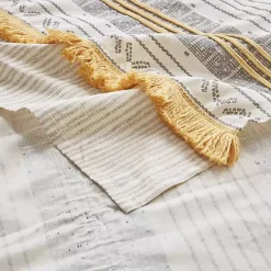 Kirklands Home Shower Curtains|Decorative Stripe Tassel Shower Curtain