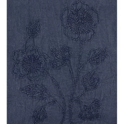 Kirklands Home Table Linens|Deep Floral Embroidered Table Runner Blue