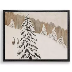 Online Deer in the Snow Framed Art Print Christmas Art & Wall Decor