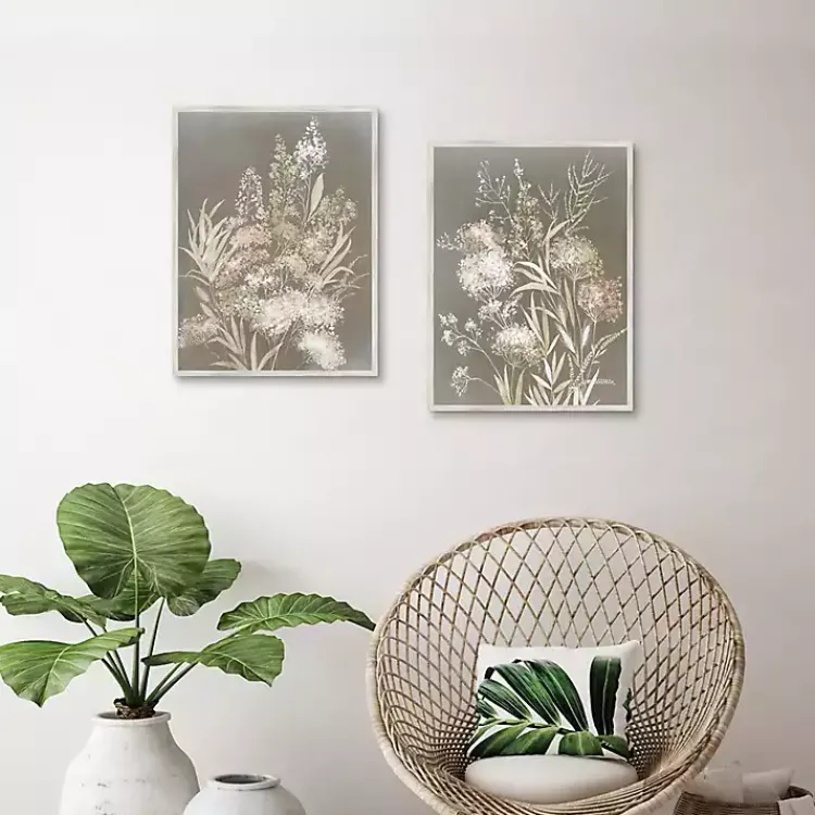 Kirklands Home Framed Art|Delicate Bunch 2-pc. Framed Canvas Art Set