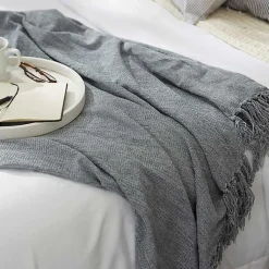 Sale Demin Chenille Fringe Throw Blankets & Throws