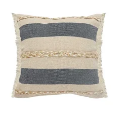 New Denim Blue Braided Stripe Throw Pillow, 24 in. Pillows