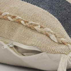 New Denim Blue Braided Stripe Throw Pillow, 24 in. Pillows