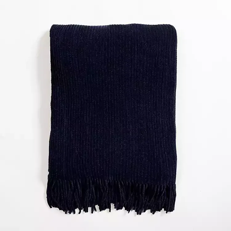 Online Denim Chenille Ribbed Throw Blankets & Throws