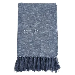 New Denim with Fringe Throw Blanket Blankets & Throws